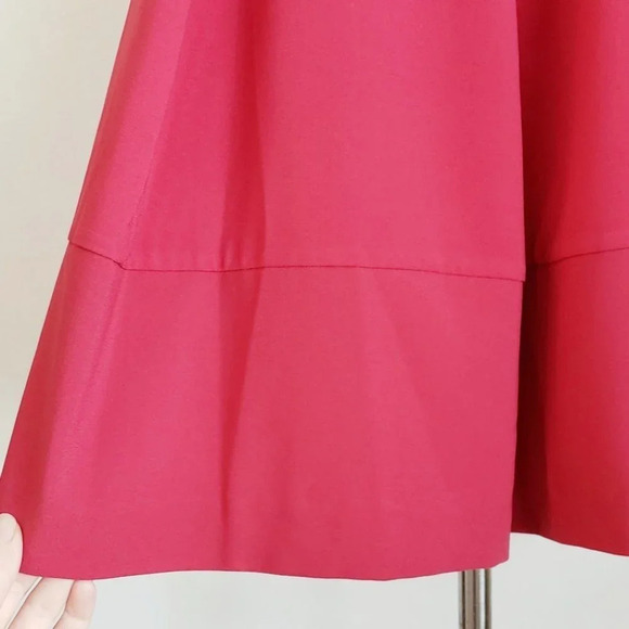 Halston Heritage Red Keyhole Cap Sleeve A-Line Dress - Picture 7 of 8